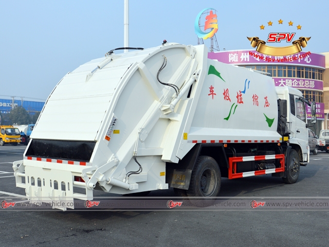 10,000 Litres Dongfeng kingrun compactor garbage truck - right side view 10,000 Litres Dongfeng kingrun compactor garbage truck - right side view